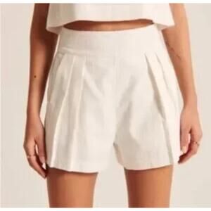 Abercrombie & Fitch Linen Pleated Pull On Shorts Small 2406